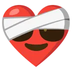 corazón vendado + cara sonriendo con gafas de sol