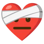 corazón vendado + cara neutral