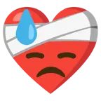corazón vendado + cara con sudor frío