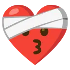 corazón vendado + cara besando