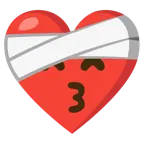corazón vendado + cara besando con ojos sonrientes