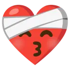 corazón vendado + cara besando con los ojos cerrados