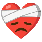 corazón vendado + cara decepcionada