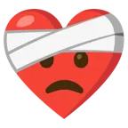 corazón vendado + cara preocupada