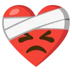 corazón vendado + cara desesperada