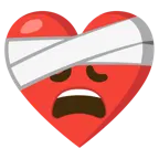 corazón vendado + cara agotada