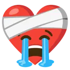 corazón vendado + cara llorando fuerte