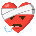 corazón vendado + cara exhalando