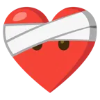 corazón vendado + cara sin boca