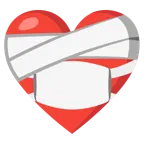corazón vendado + cara con mascarilla médica