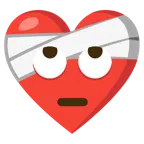 corazón vendado + cara con ojos en blanco