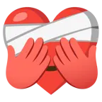 corazón vendado + mono con los ojos tapados