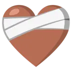 corazón vendado + corazón marrón