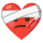 corazón vendado + cara con termómetro