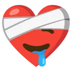 corazón vendado + cara babeando