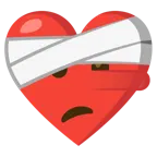 corazón vendado + cara de mentiroso
