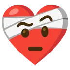 corazón vendado + cara con ceja alzada