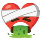 corazón vendado + cara vomitando