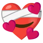 corazón vendado + cara sonriendo con corazones