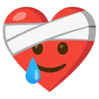 corazón vendado + cara sonriente con lágrima