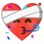corazón vendado + cara de fiesta