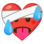 corazón vendado + cara con calor