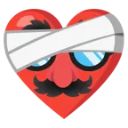 corazón vendado + cara disfrazada