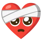 corazón vendado + cara suplicante