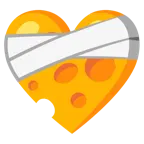 corazón vendado + cuña de queso