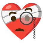 corazón vendado + cara con monóculo