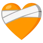 corazón vendado + corazón naranja