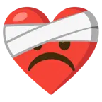 corazón vendado + cara con el ceño fruncido