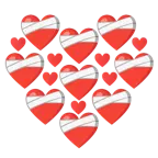 corazón vendado + palo de corazones