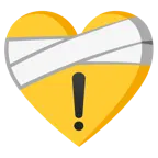 corazón vendado + advertencia