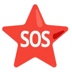 weißer mittelgroßer Stern + SOS-Zeichen