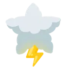 weißer mittelgroßer Stern + Wolke mit Blitz