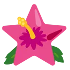 weißer mittelgroßer Stern + Hibiskus