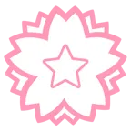 weißer mittelgroßer Stern + Blumenstempel