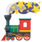weißer mittelgroßer Stern + Dampflokomotive