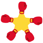 weißer mittelgroßer Stern + Boxhandschuh