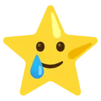 weißer mittelgroßer Stern + lachendes Gesicht mit Träne