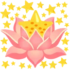 weißer mittelgroßer Stern + Lotusblüte