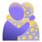 weißer mittelgroßer Stern + sich umarmende Personen