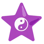 weißer mittelgroßer Stern + Yin und Yang