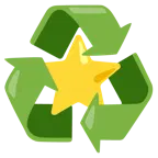 weißer mittelgroßer Stern + Recycling-Symbol