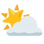 weißer mittelgroßer Stern + Sonne hinter Wolke