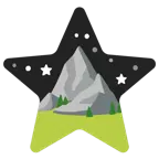 weißer mittelgroßer Stern + Berg