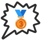 Sprechblase für wütende Aussage rechts + Bronzemedaille