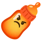 enraged face + baby bottle