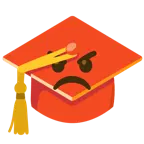enraged face + graduation cap